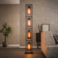 Vloerlamp Smoke Mesh | 4-lichts | Artic zwart