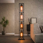 Vloerlamp Smoke Mesh | 4-lichts | Artic zwart