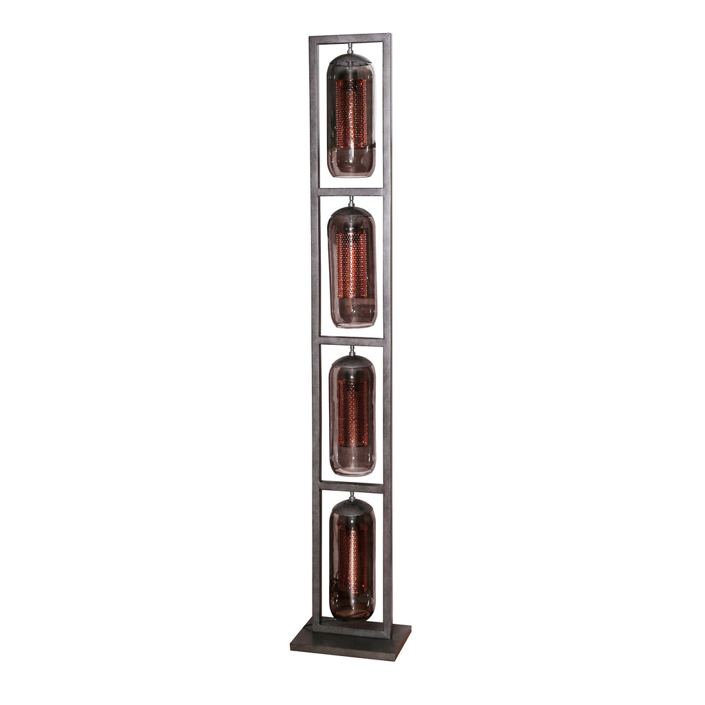 Vloerlamp Smoke Mesh | 4-lichts | Artic zwart