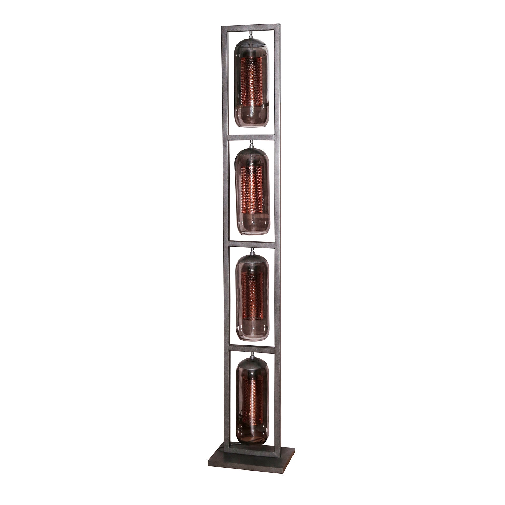 Vloerlamp Smoke Mesh | 4-lichts | Artic zwart