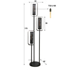 Vloerlamp Mesh Rotate | 3-Lichts | Artic zwart