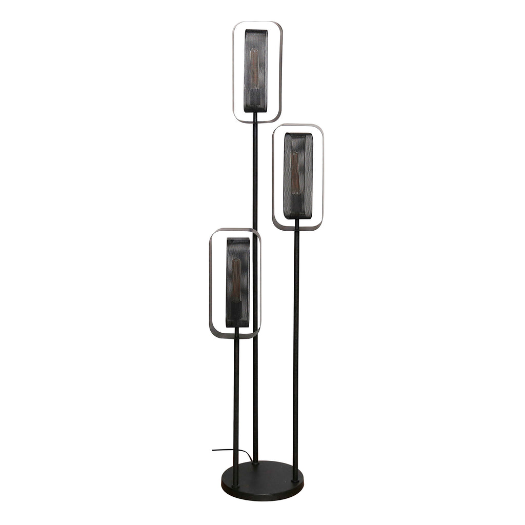 Vloerlamp Mesh Rotate | 3-Lichts | Artic zwart