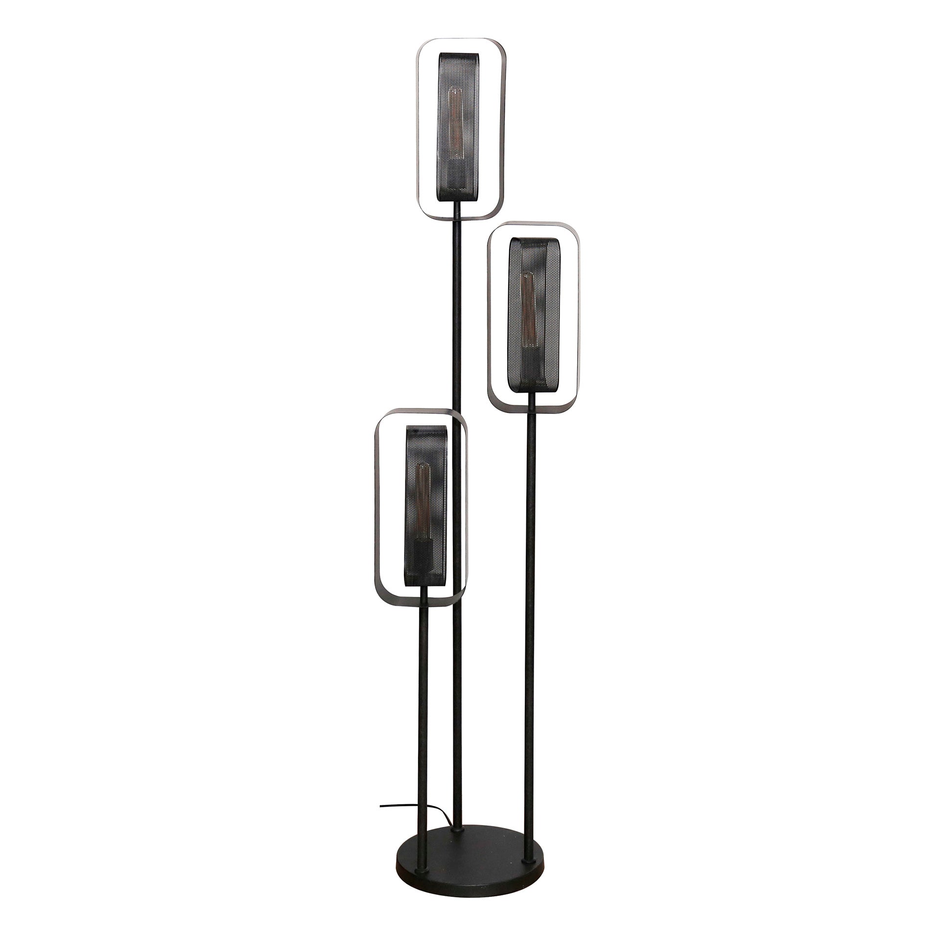 Vloerlamp Mesh Rotate | 3-Lichts | Artic zwart