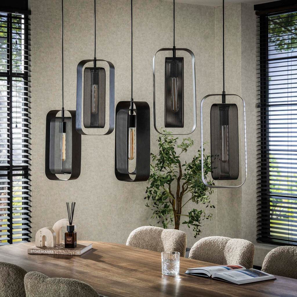 Hanglamp Mesh Rotate | 5-Lichts | Artic zwart