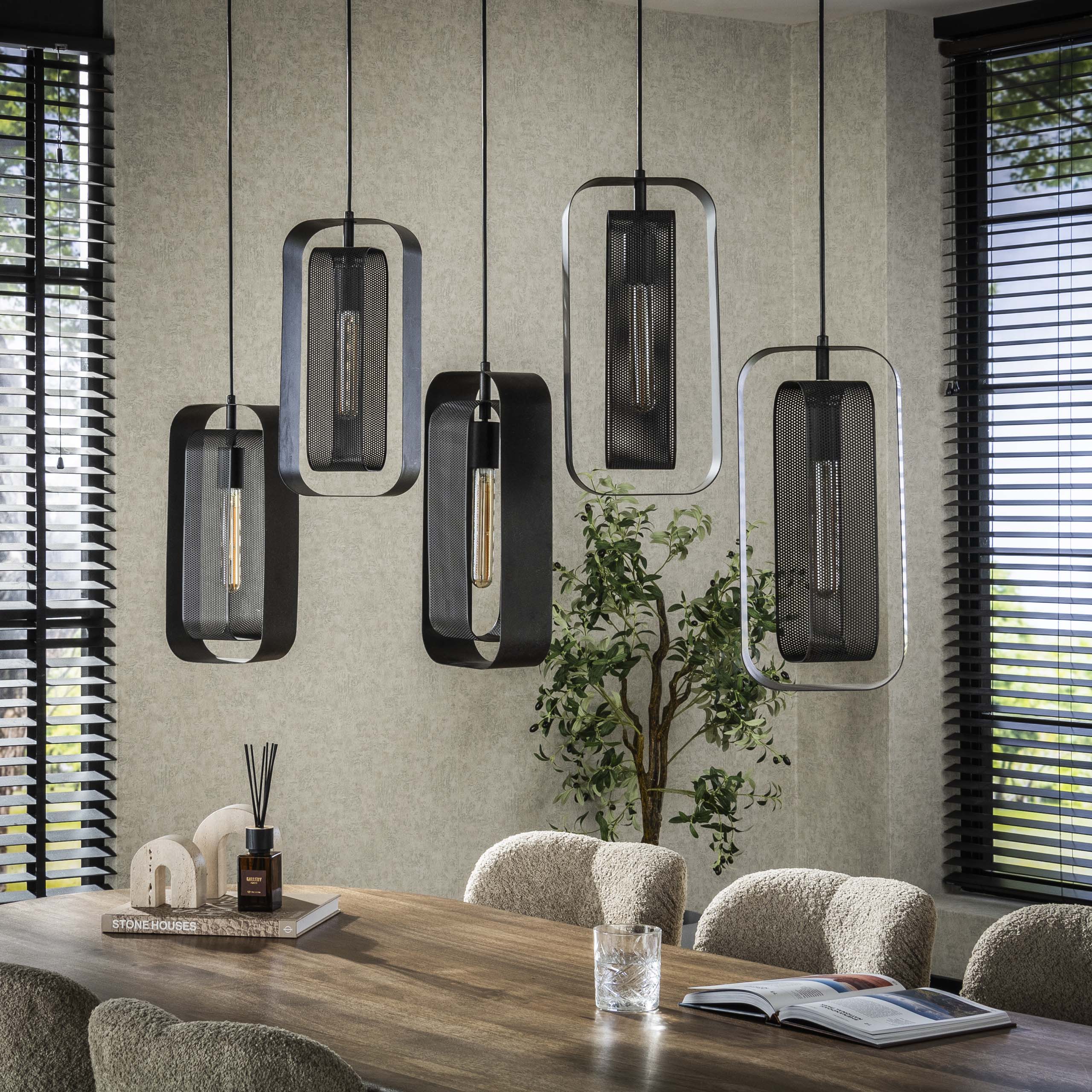 Hanglamp Mesh Rotate | 5-Lichts | Artic zwart