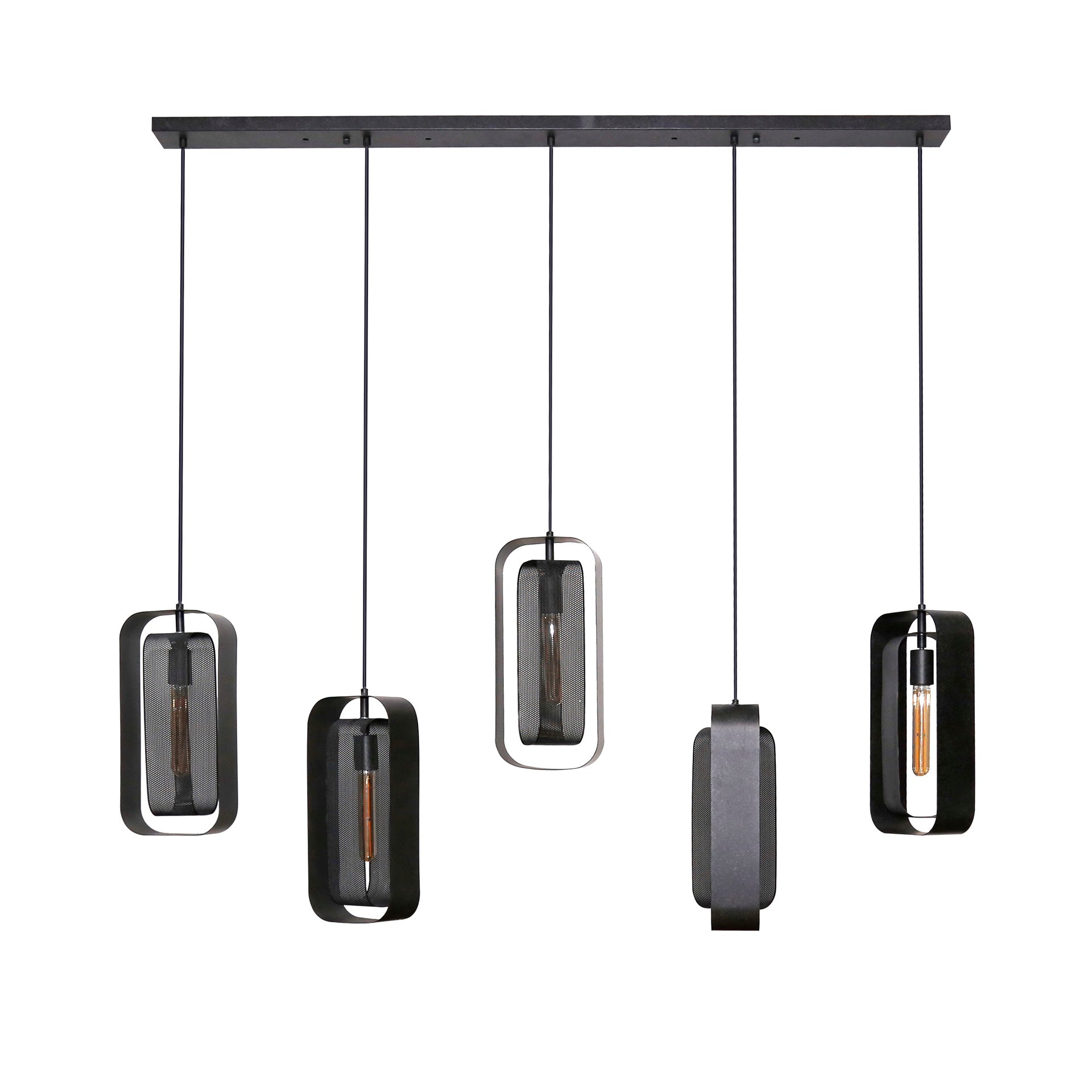 Hanglamp Mesh Rotate | 5-Lichts | Artic zwart