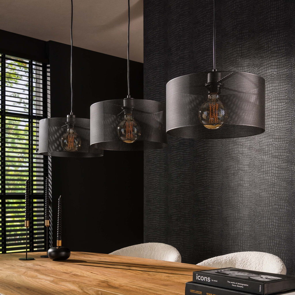 Hanglamp Mesh Round | 3-Lichts | Artic zwart