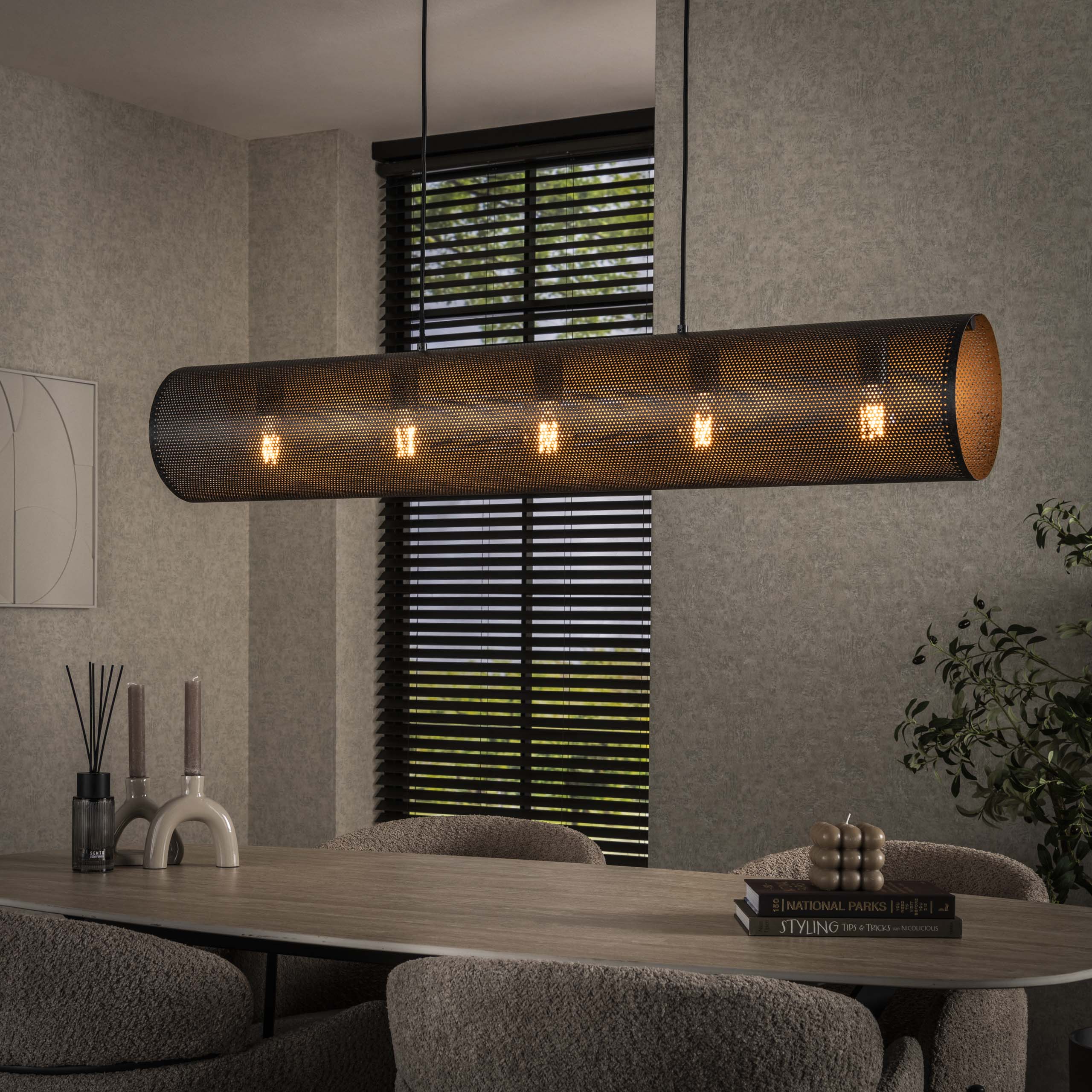 Hanglamp Tubon Mesh | 5-Lichts | Artic zwart