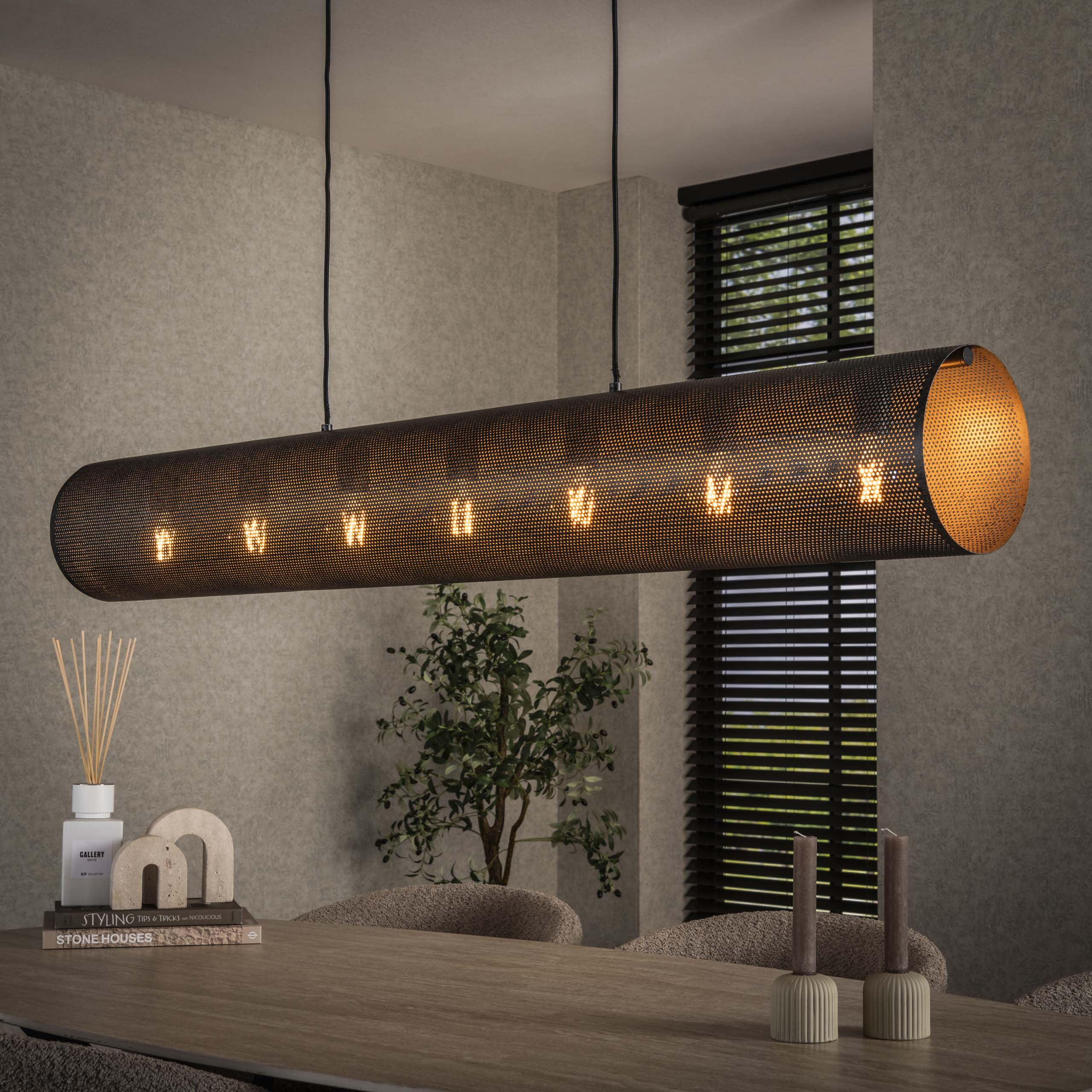 Hanglamp Tubon Mesh | 7-Lichts | Artic zwart