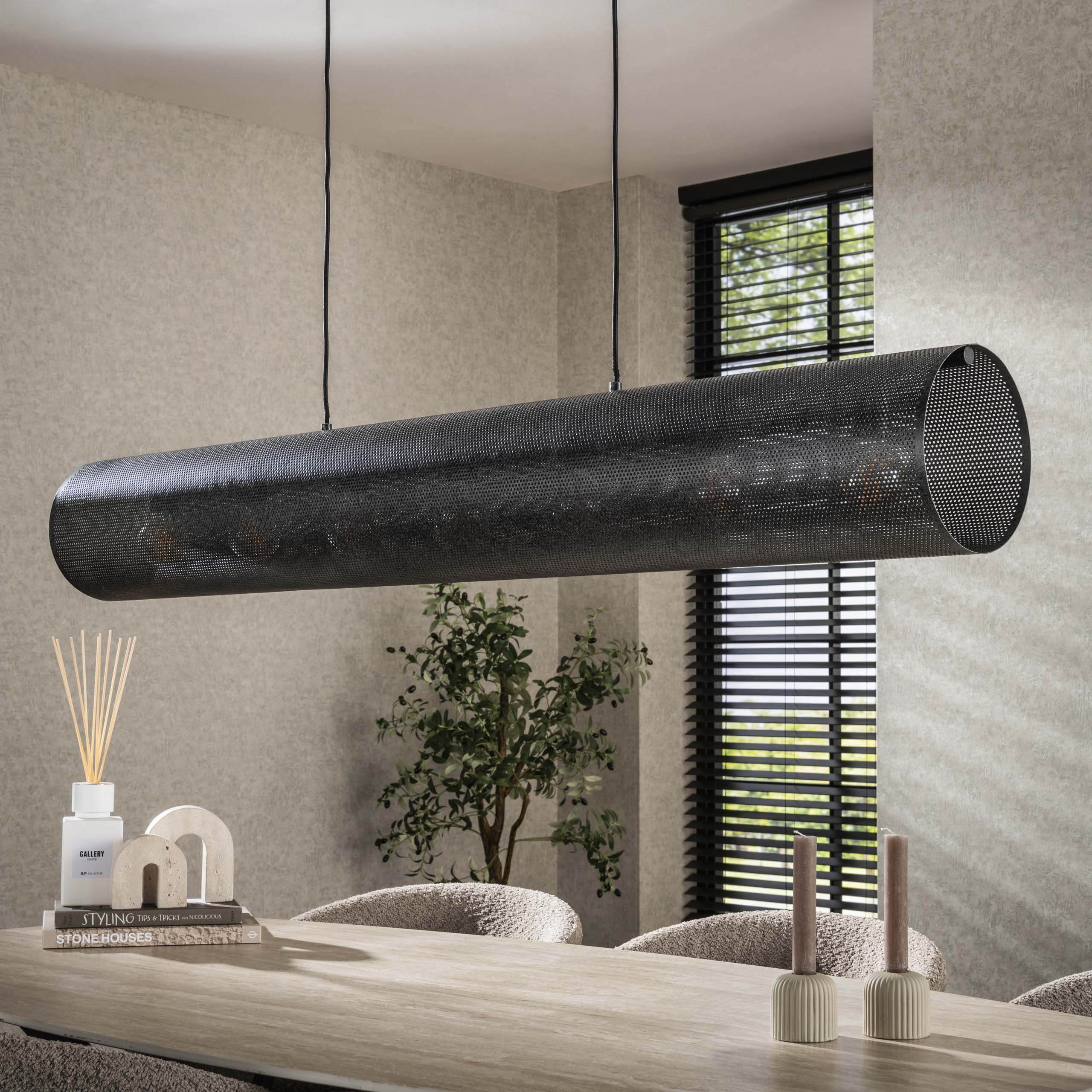 Hanglamp Tubon Mesh | 7-Lichts | Artic zwart