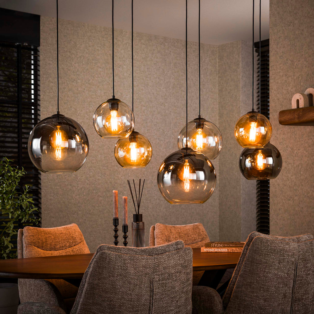 Hanglamp Multi Globe | 7-Lichts | Artic zwart