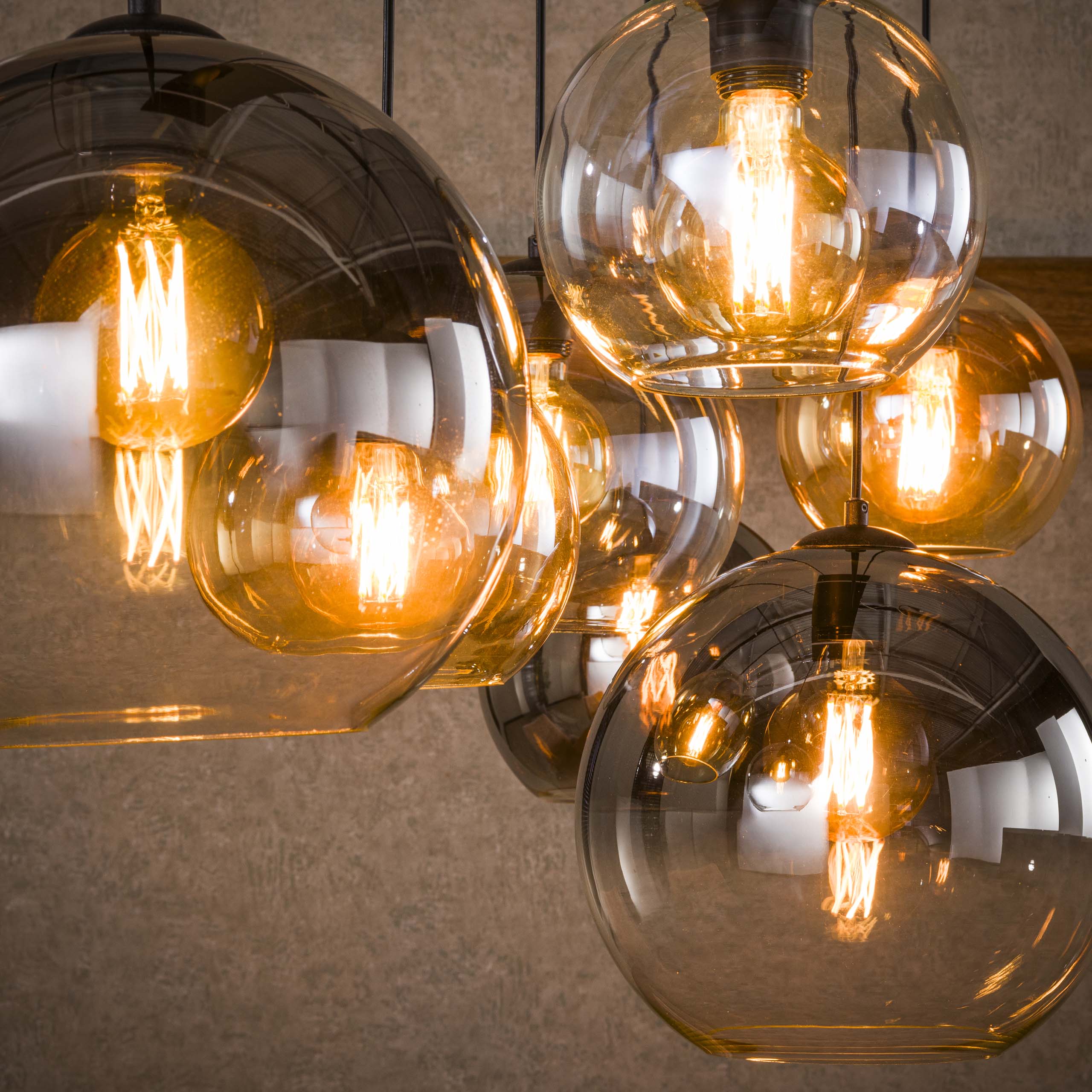 Hanglamp Multi Globe | 7-Lichts | Artic zwart