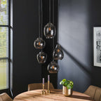Hanglamp Mix | Getrapt 5-lichts | Chroom Glas