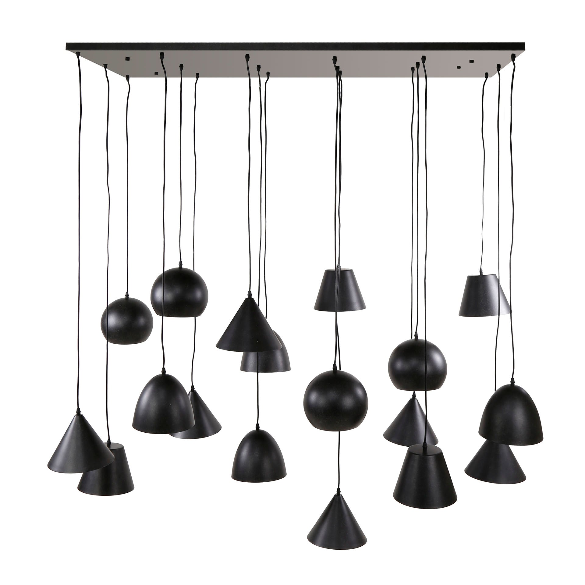Hanglamp Metal XXL | 18-Lichts | Artic zwart