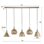 Hanglamp Metallo | 5-Lichts | Beige