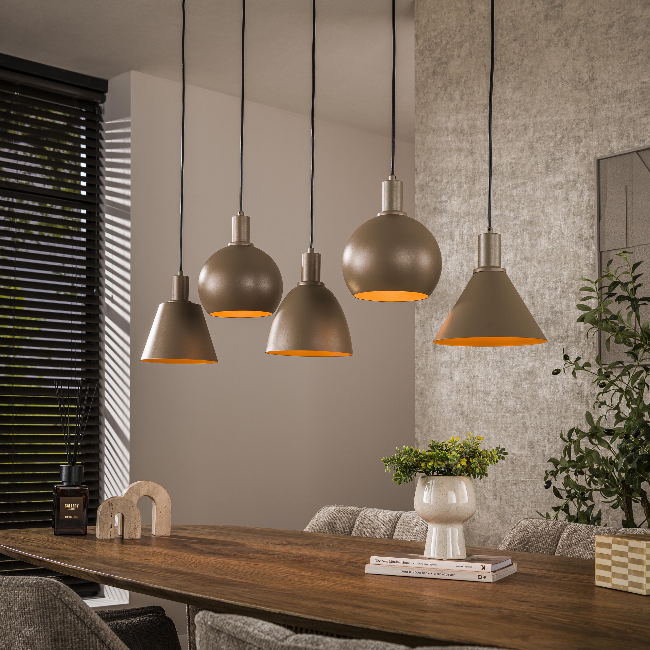 Hanglamp Metallo | 5-Lichts | Beige