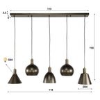 Hanglamp Metallo | 5-Lichts | Sienna bruin