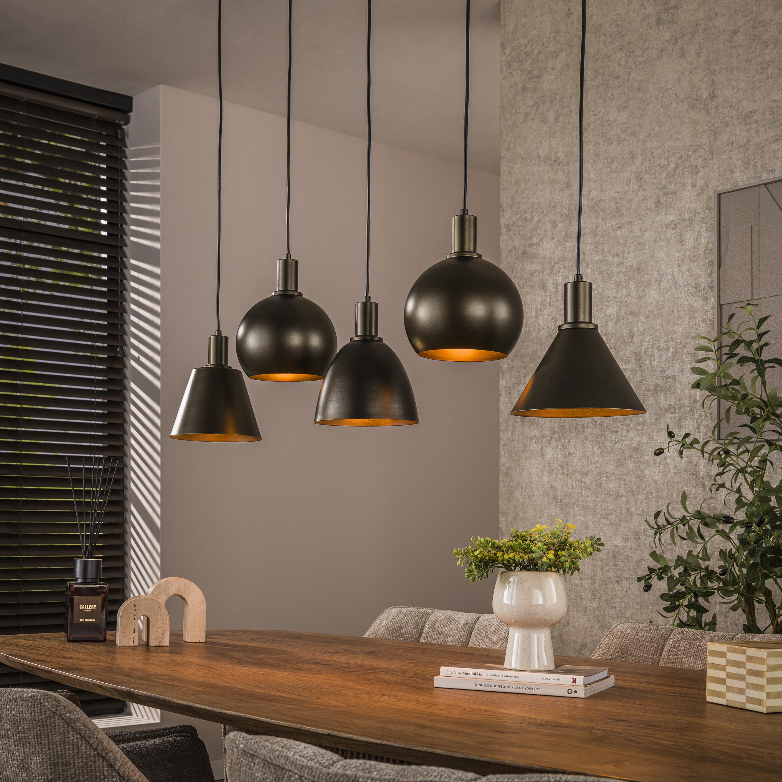 Hanglamp Metallo | 5-Lichts | Sienna bruin