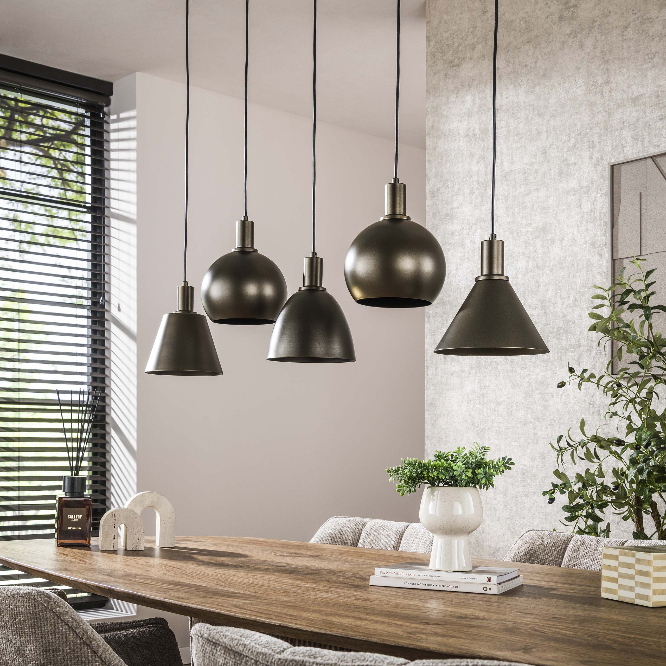 Hanglamp Metallo | 5-Lichts | Sienna bruin