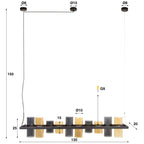 Hanglamp Cylinder Glass | 10-Lichts | Artic zwart