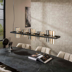 Hanglamp Cylinder Glass | 10-Lichts | Artic zwart