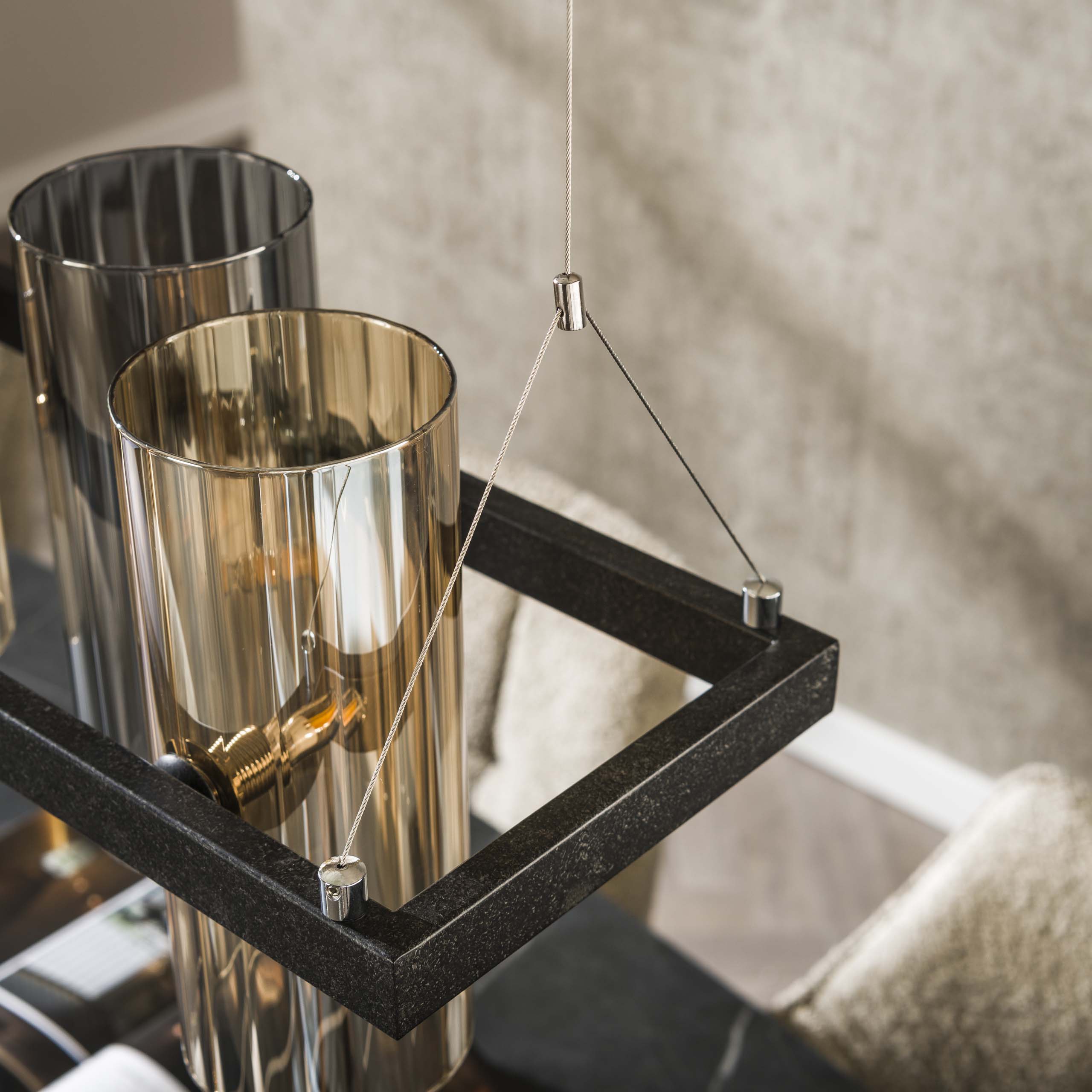 Hanglamp Cylinder Glass | 10-Lichts | Artic zwart