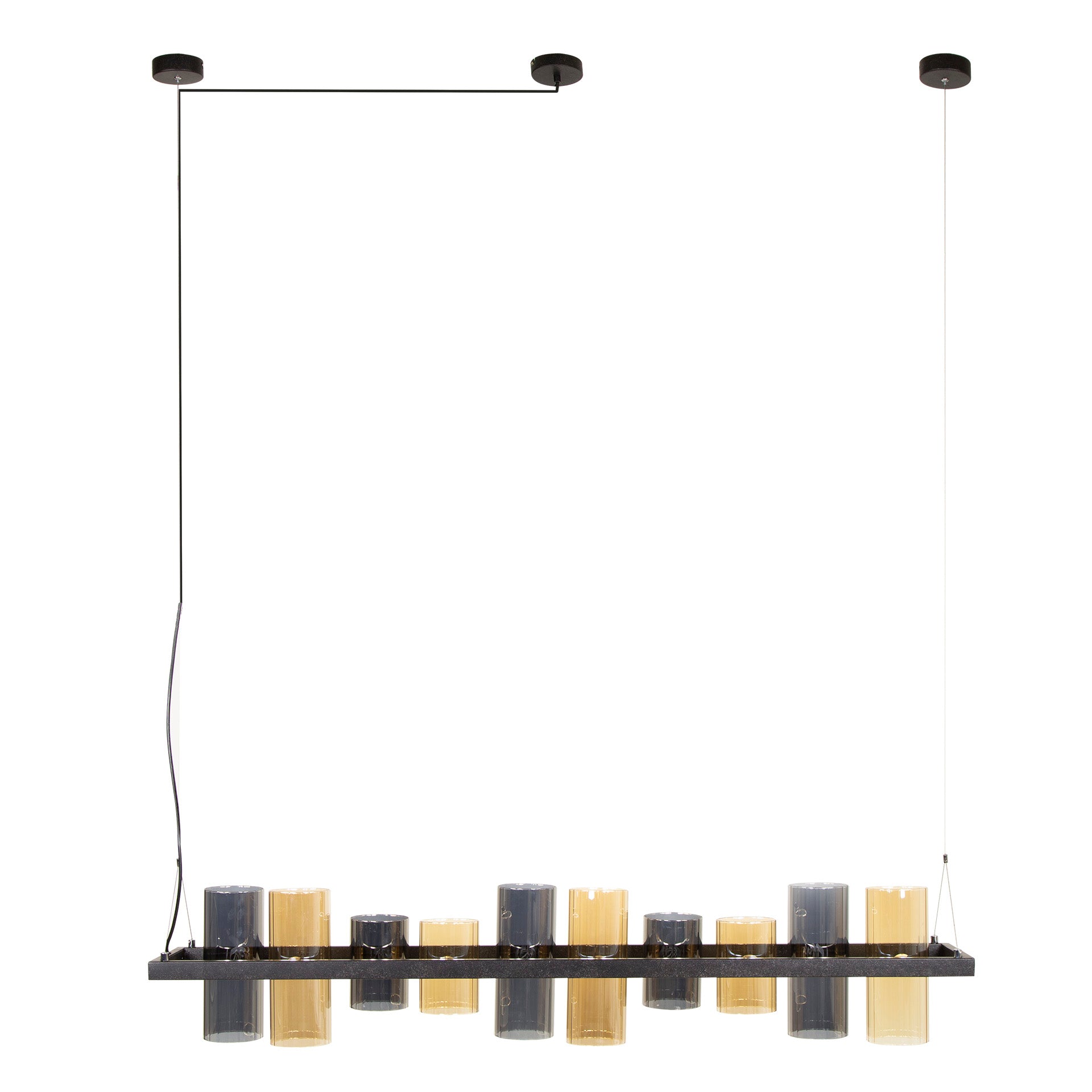 Hanglamp Cylinder Glass | 10-Lichts | Artic zwart