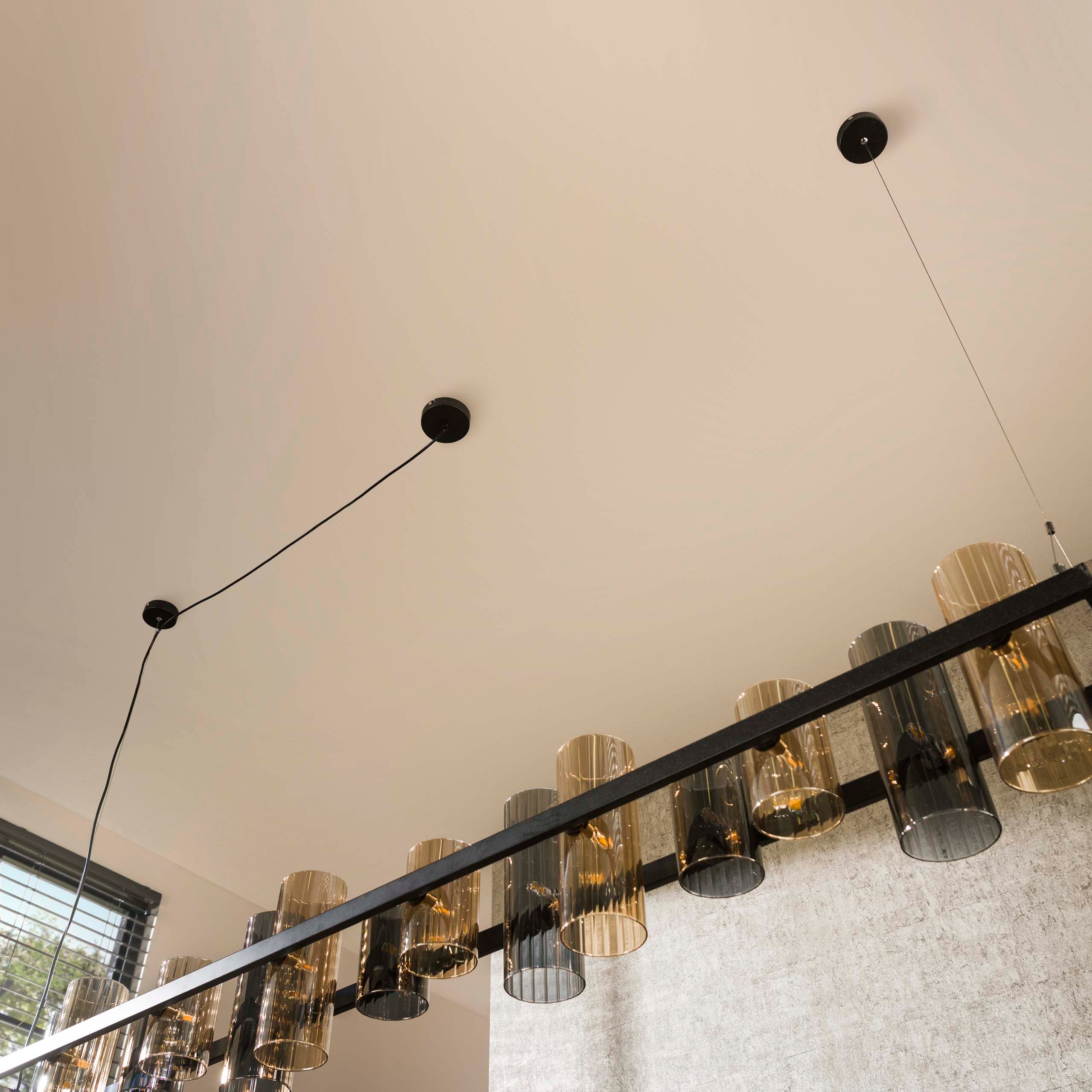 Hanglamp Cylinder Glass | 14-Lichts | Artic zwart