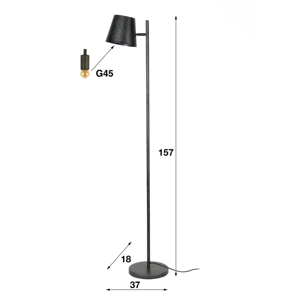 Vloerlamp Flex | 1-Lichts | Charcoal