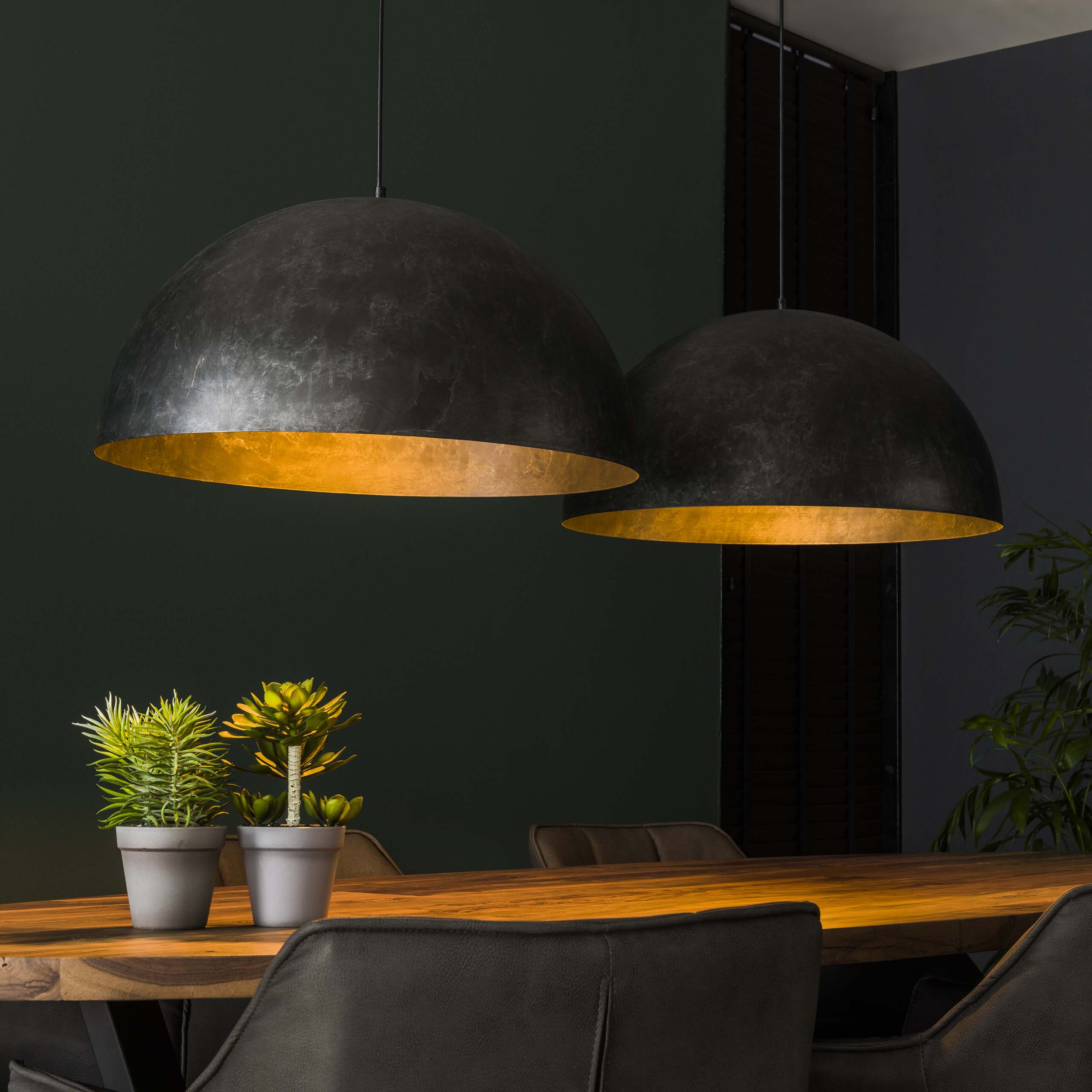 Hanglamp Dome | 2-Lichts | Charcoal Ø60cm