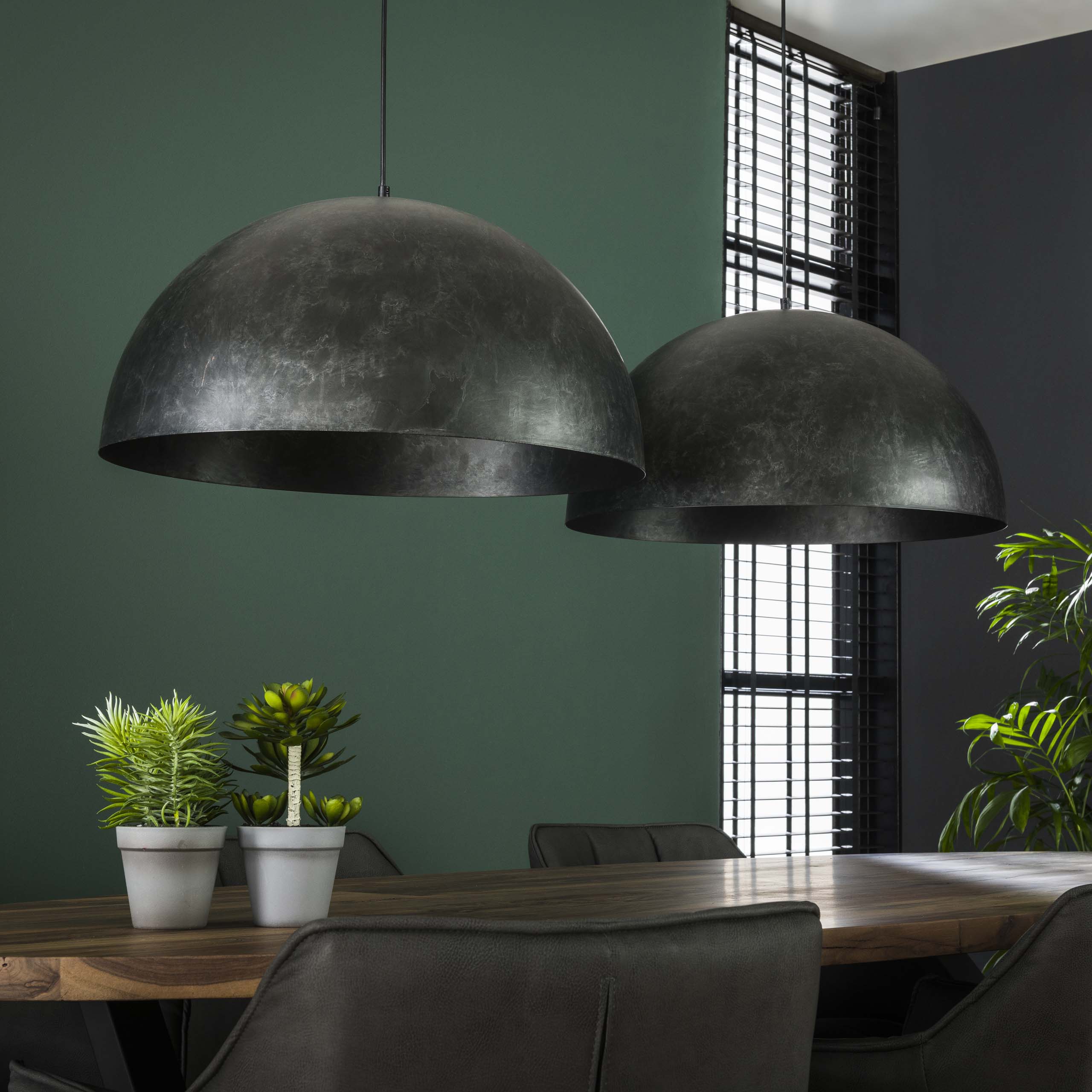 Hanglamp Dome | 2-Lichts | Charcoal Ø60cm