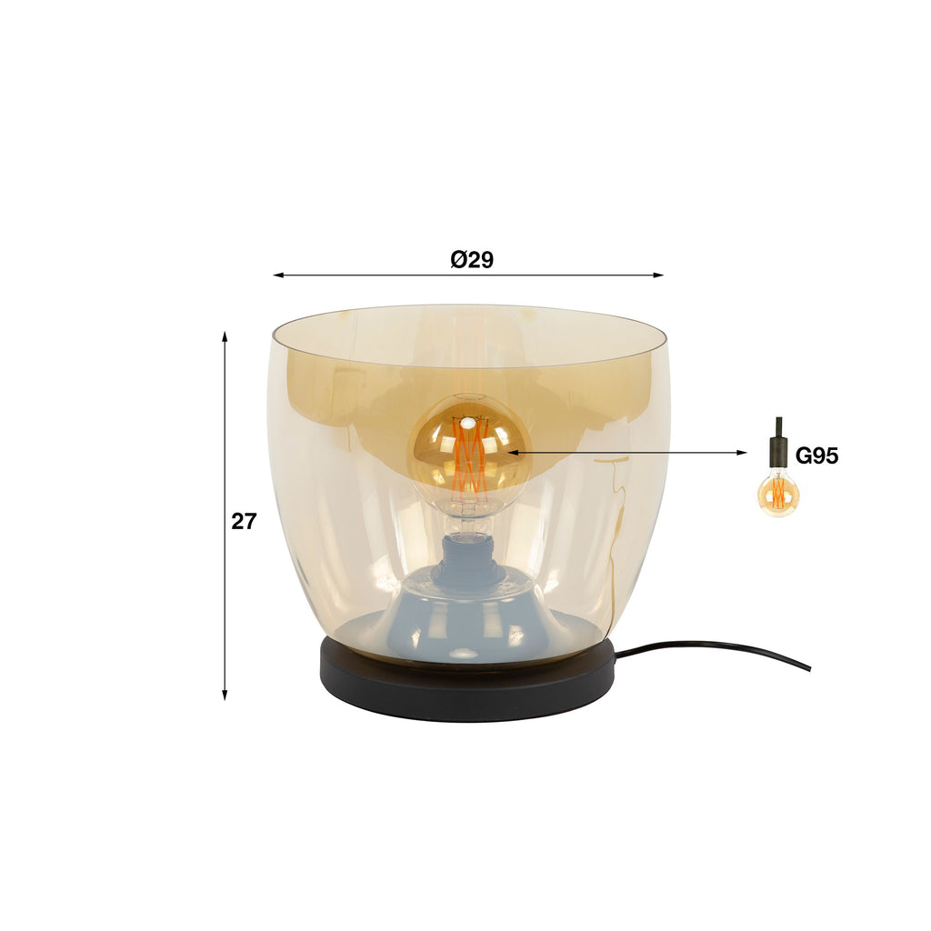 Vloerlamp UP L | 1-Lichts | Amber glas