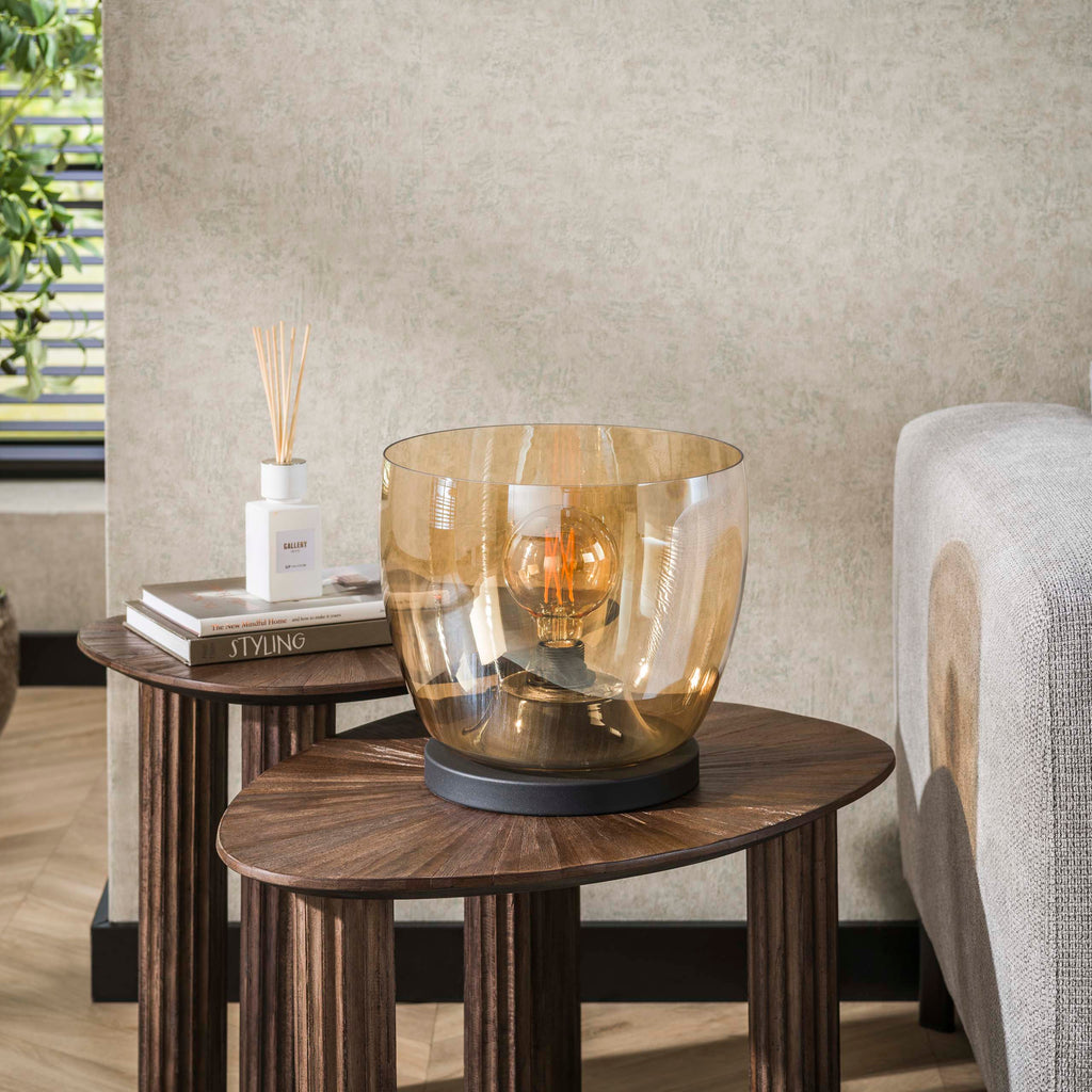 Vloerlamp UP L | 1-Lichts | Amber glas
