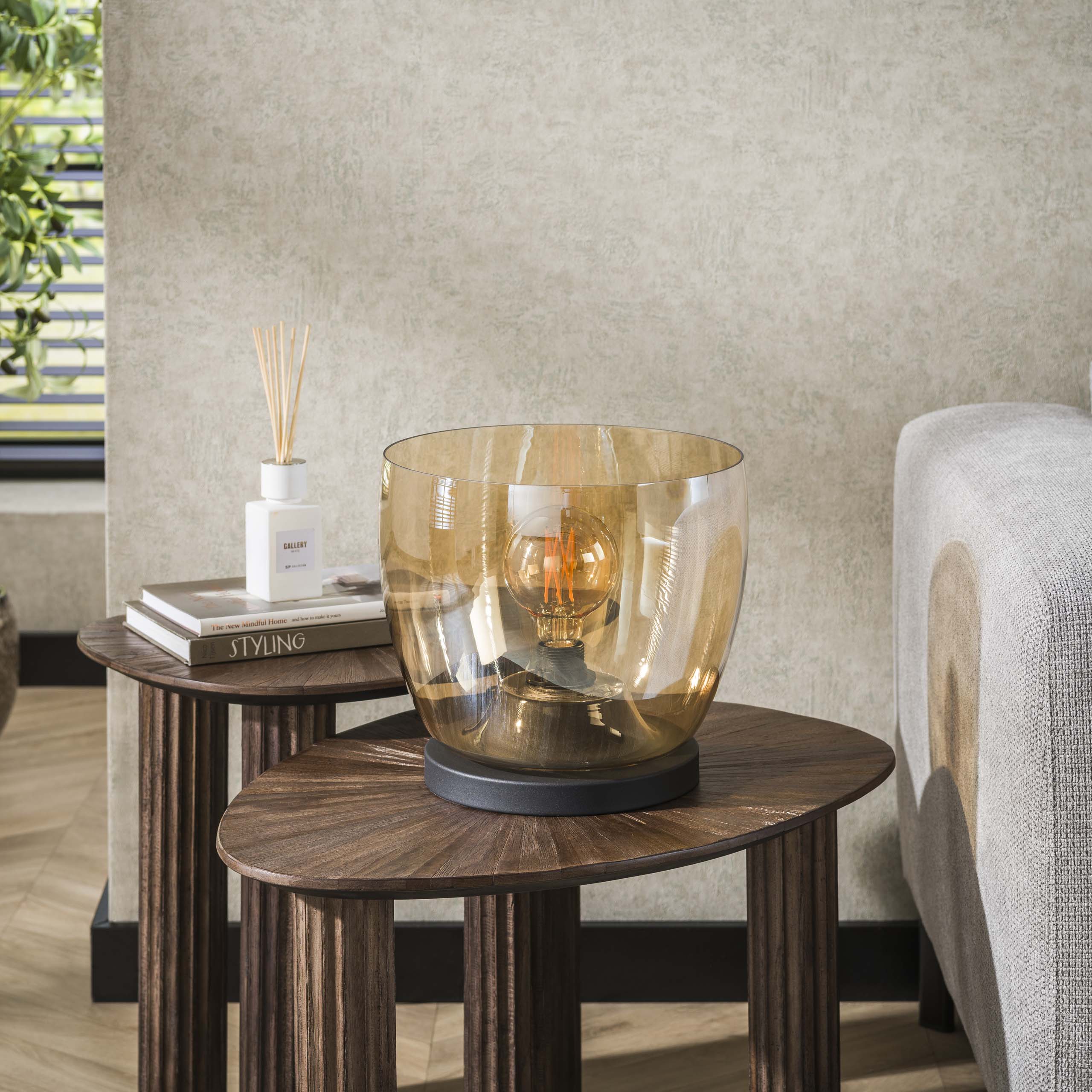 Vloerlamp UP L | 1-Lichts | Amber glas