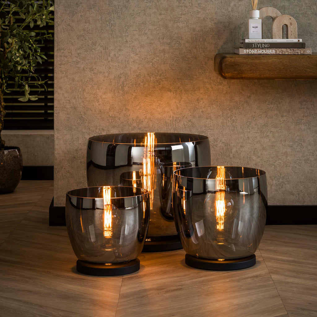 Vloerlamp UP L | 1-lichts | Smoke grey glas