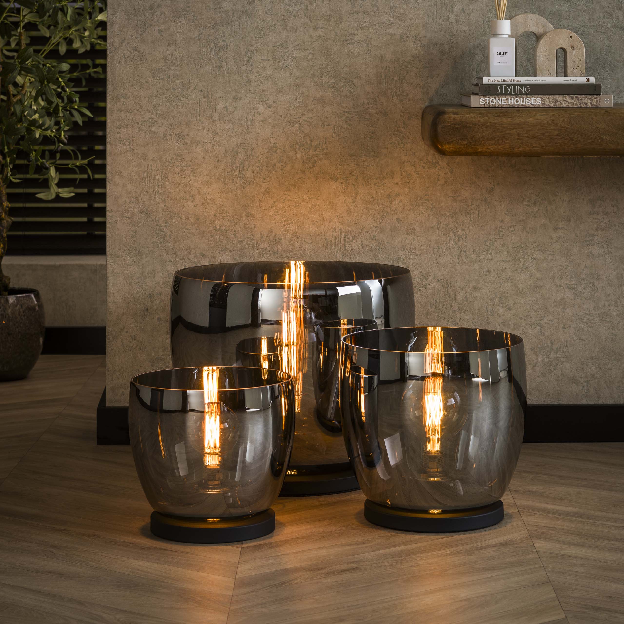 Vloerlamp UP L | 1-lichts | Smoke grey glas