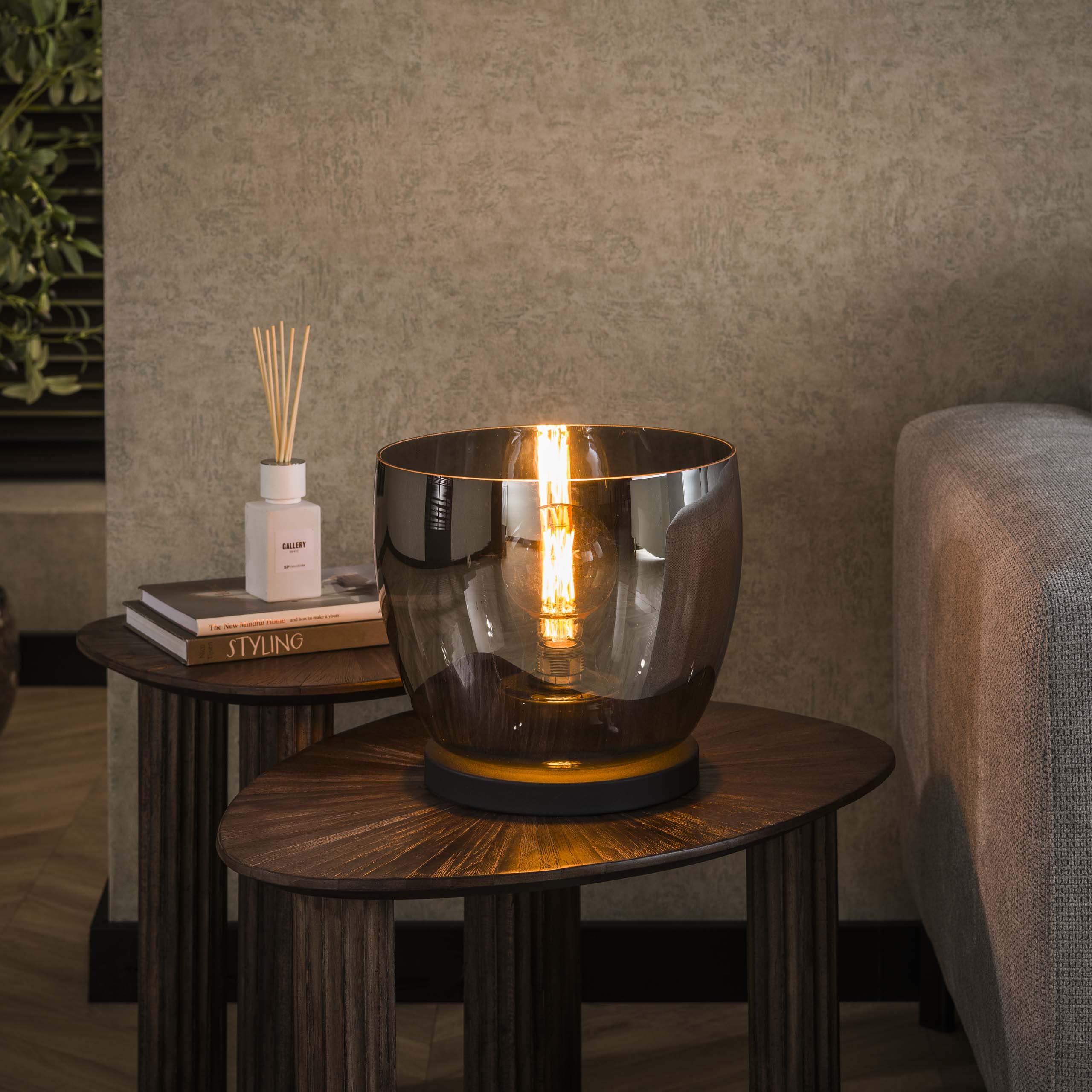 Vloerlamp UP L | 1-lichts | Smoke grey glas