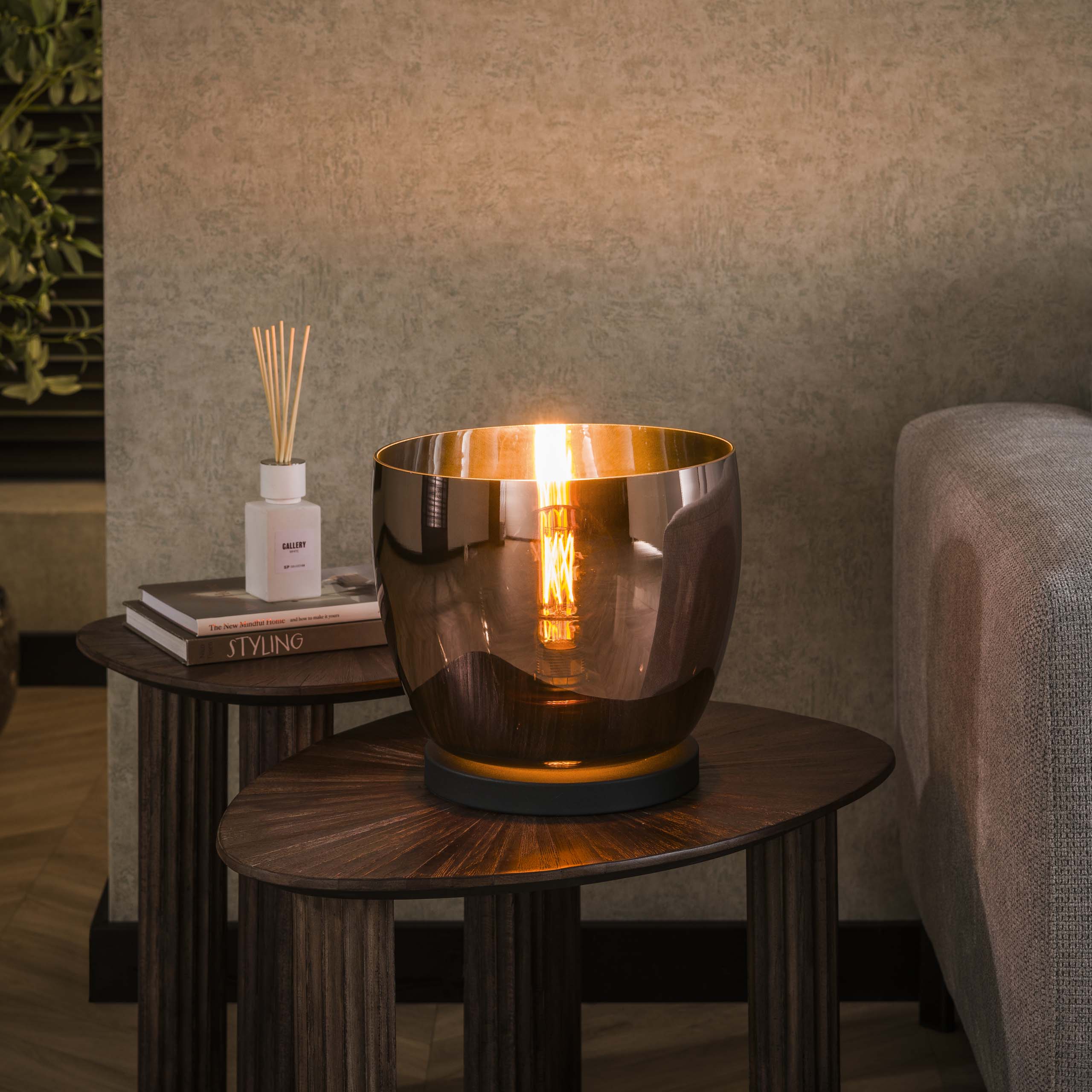 Vloerlamp UP L | 1-Lichts | Koper Glas