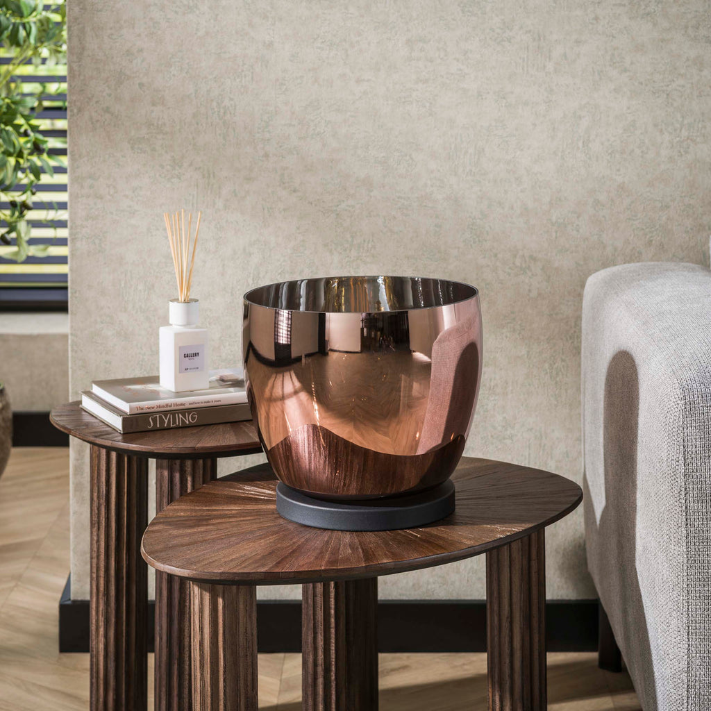 Vloerlamp UP L | 1-Lichts | Koper Glas