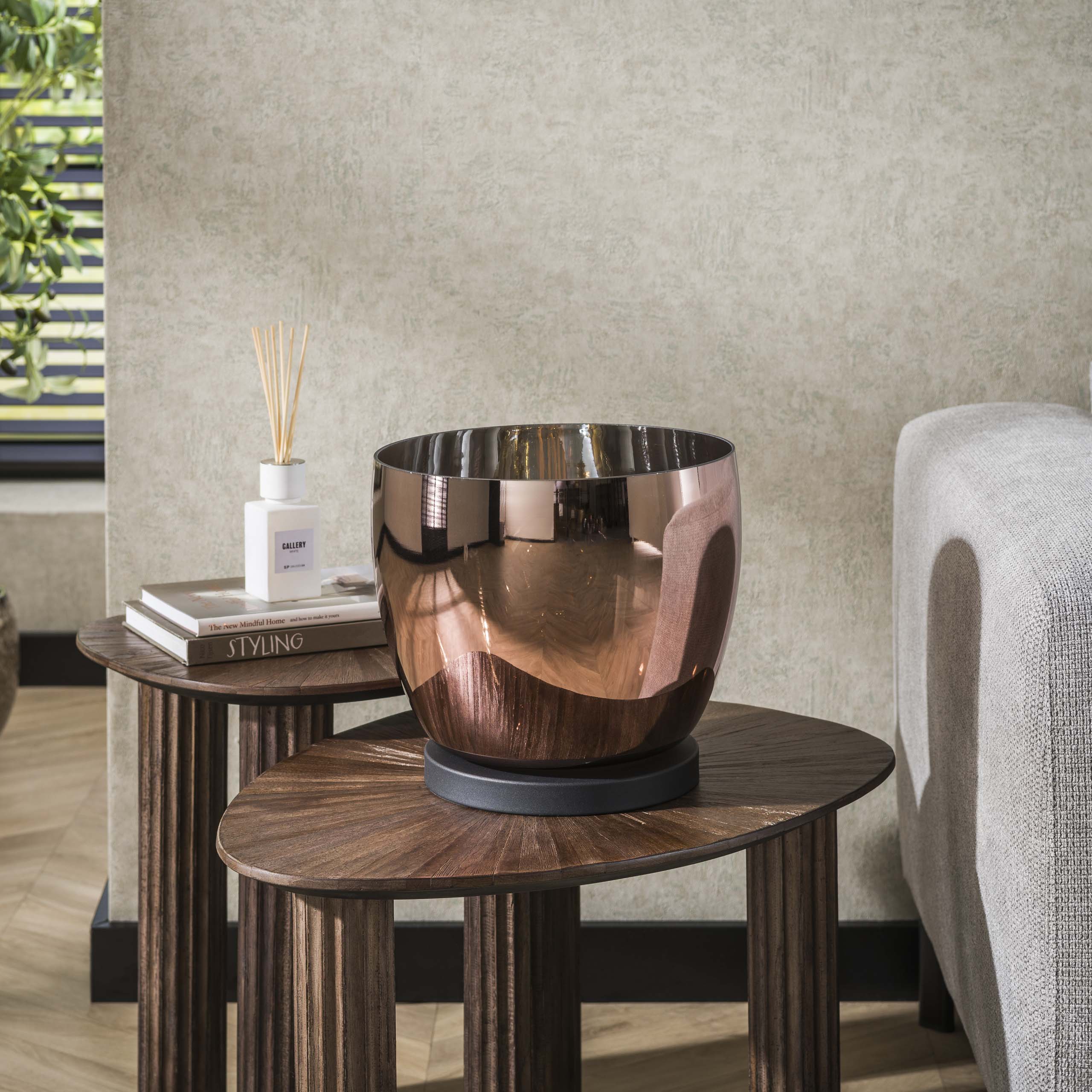 Vloerlamp UP L | 1-Lichts | Koper Glas