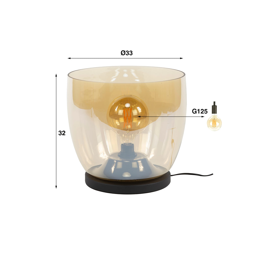 Vloerlamp UP XL | 1-Lichts | Amber glas