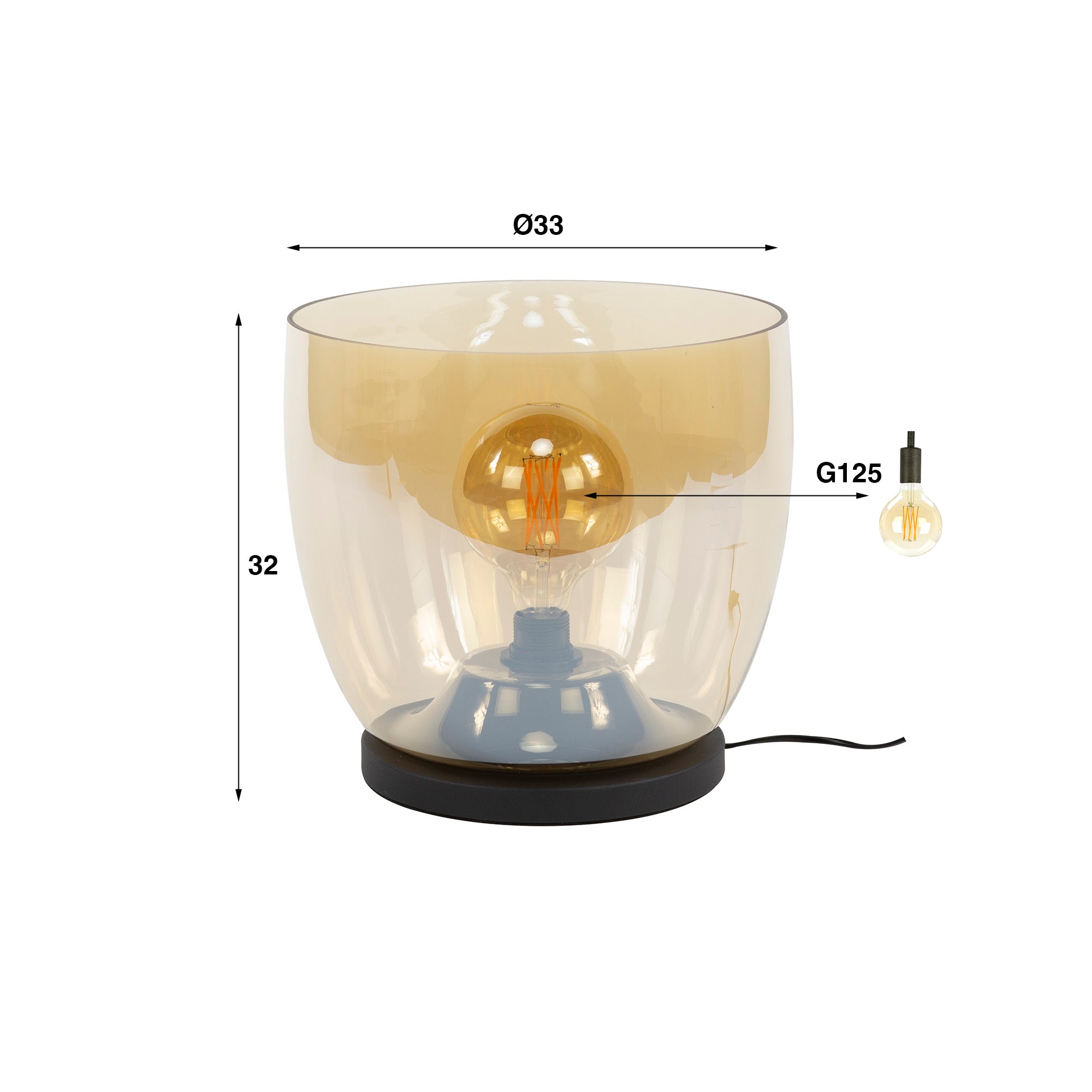 Vloerlamp UP XL | 1-Lichts | Amber glas