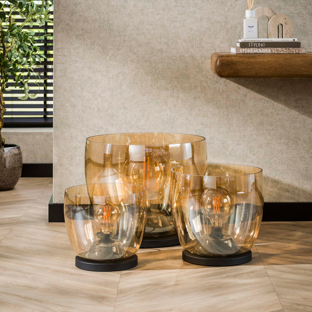 Vloerlamp UP XL | 1-Lichts | Amber glas