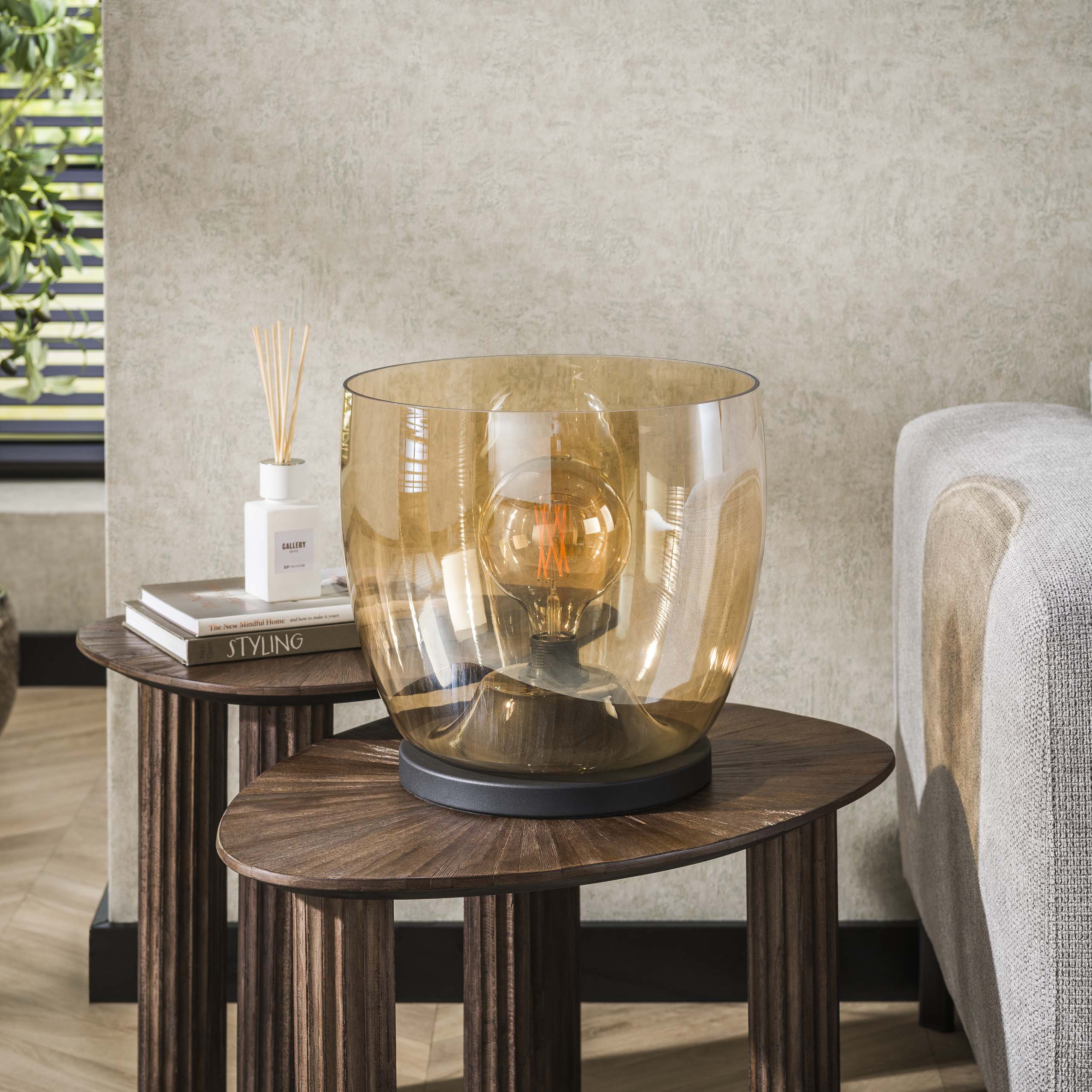 Vloerlamp UP XL | 1-Lichts | Amber glas