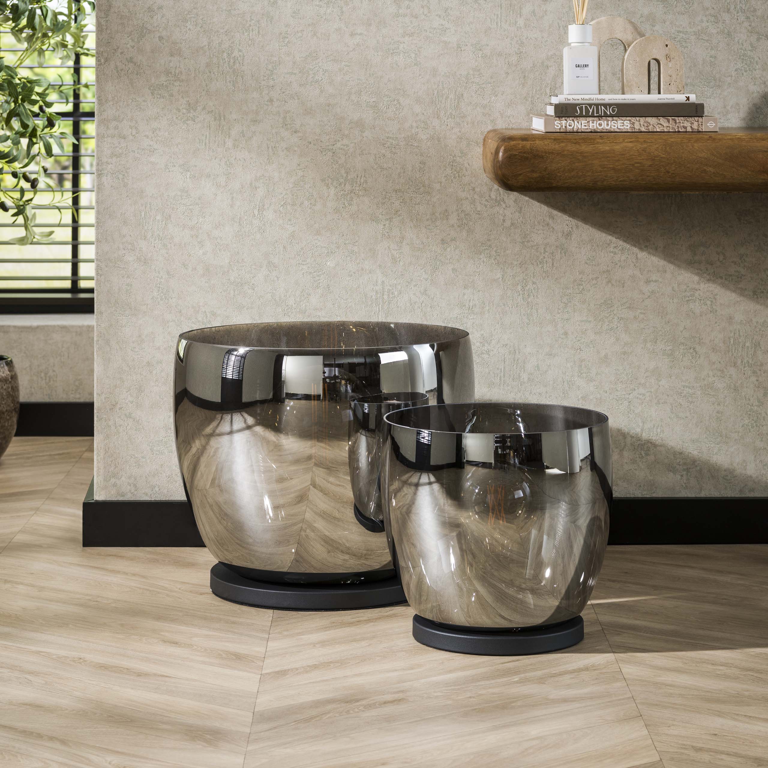 Vloerlamp UP XL | 1-Lichts | Smoke Grey Glas