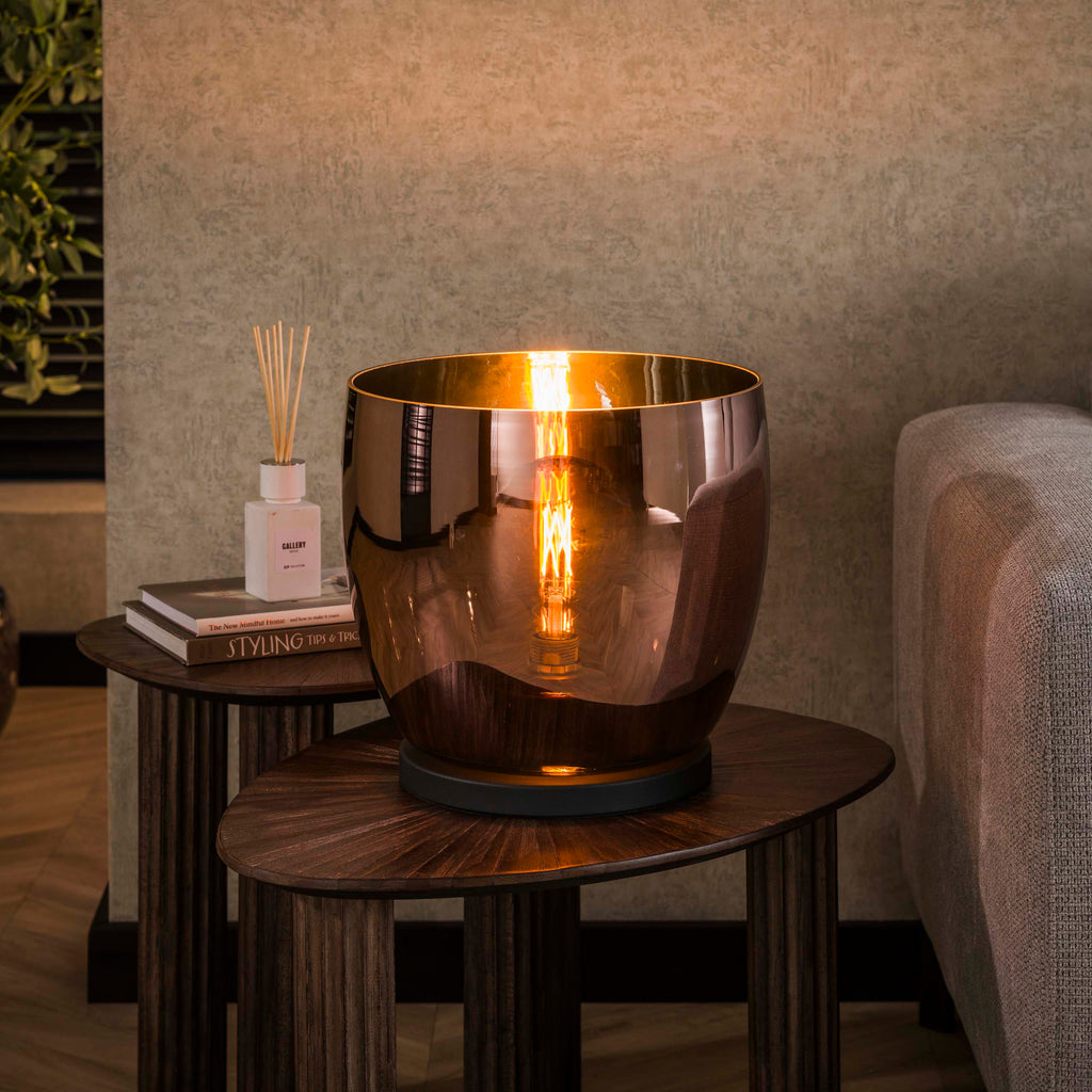 Vloerlamp UP XL | 1-Lichts | Koper Glas