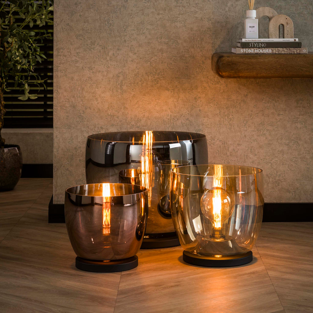 Vloerlamp UP XL | 1-Lichts | Koper Glas