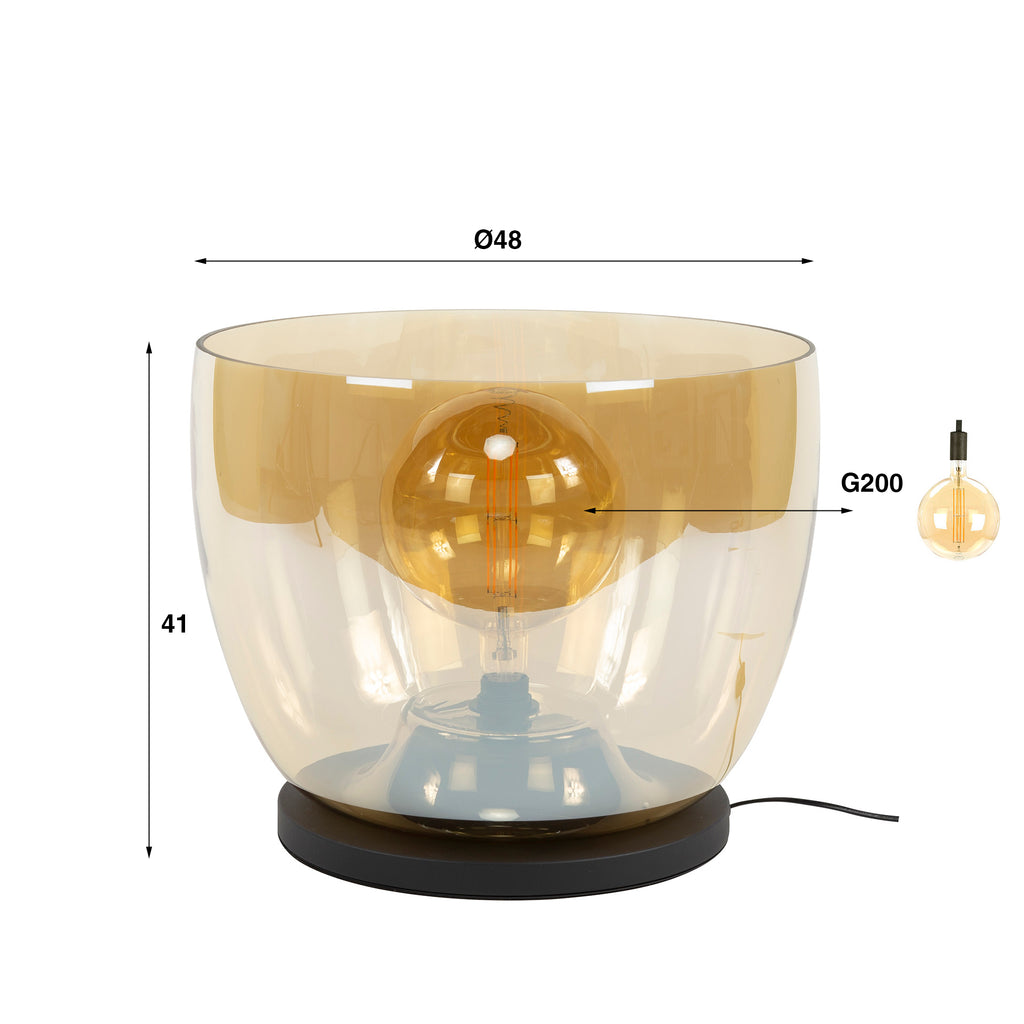 Vloerlamp UP XXL | 1-Lichts | Amber glas