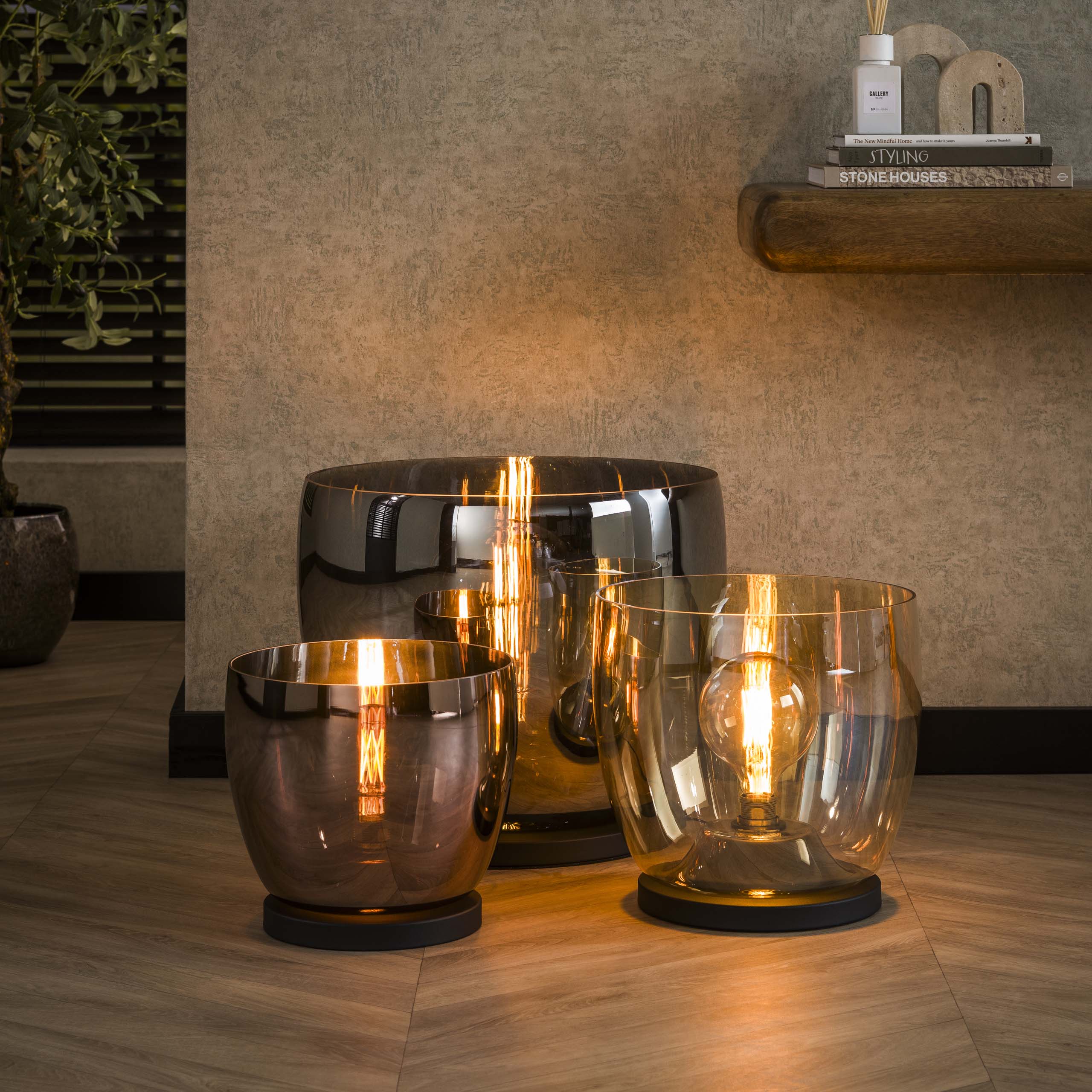 Vloerlamp UP XXL | 1-lichts | Smoke grey glas