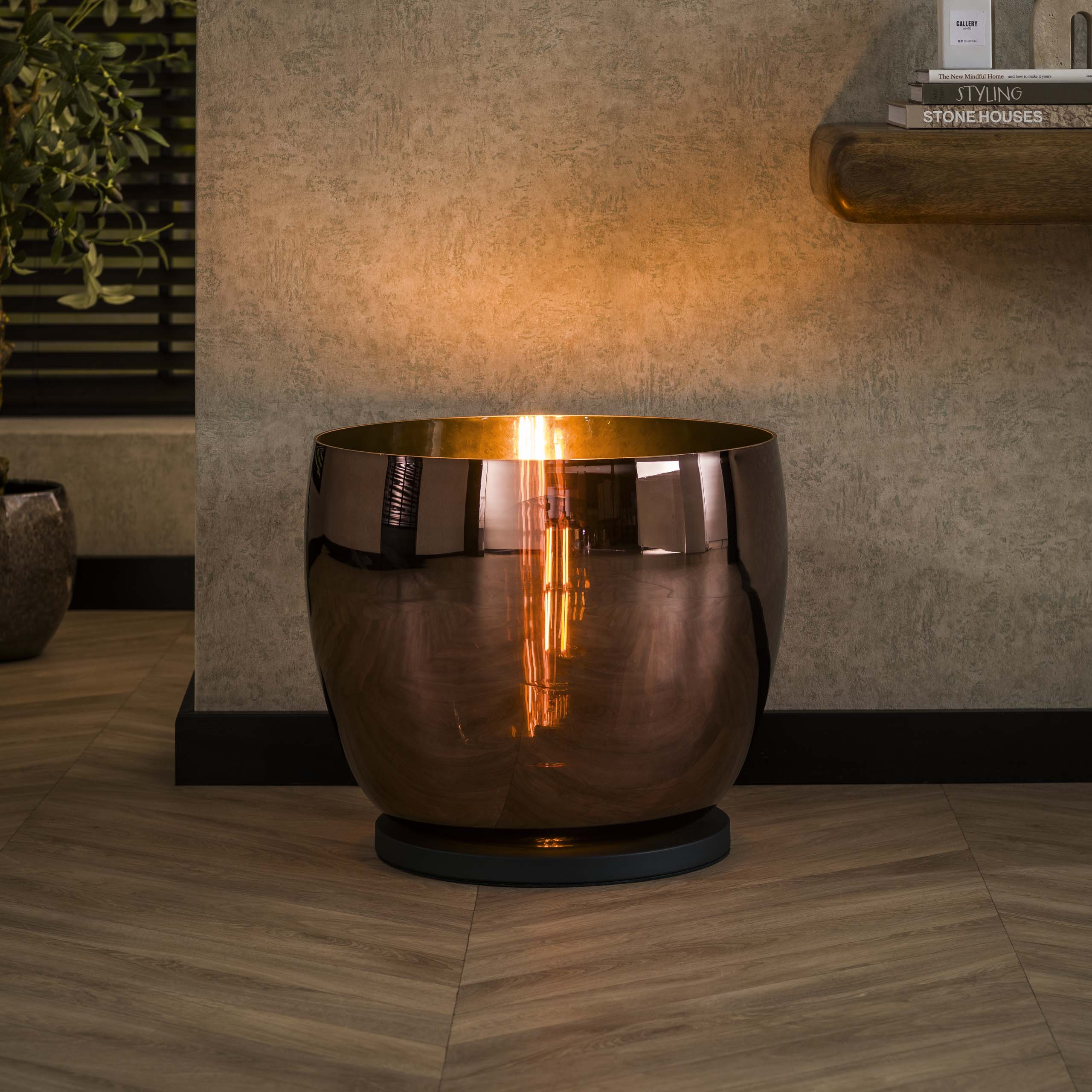 Vloerlamp UP XXL | 1-Lichts | Koper glas